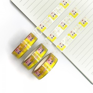 Papel Packaging Gisi Rainbow Foil Kaugalingong Disenyo Rose Gold Foi Overlay Washi Tape