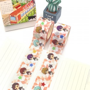 Warna Colourful Printer Stamp Print Masking Glitter Membuat Washi Tape