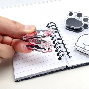 Design personalizat Papetarie din plastic transparent acrilic desen animat carte de hârtie Clip acrilic