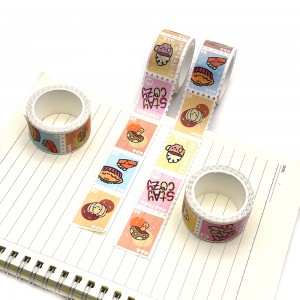 Cinta decorativa Washi troquelada de papel japonés con sello destacado personalizado