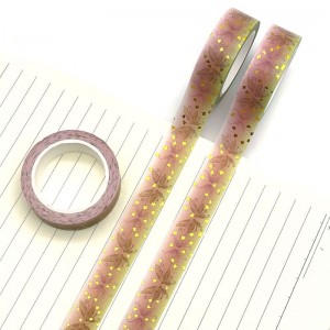 Custom Foiled Personalisasi Brand 15mm Jepang Polos Floral Washi Tape Logo Adat