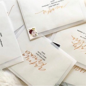 Custom na Gold Foil Logo Colored Corrugated Paper Pink Gift Envelope