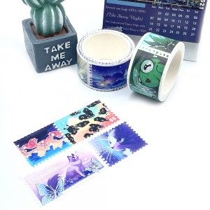 Custom Print Paper Tape Waterproof Jepang lucu Perangko roll Washi Tape