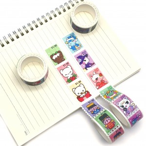 Custom Print Paper Tape Waterproof Jepang lucu Perangko roll Washi Tape