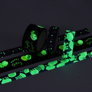 Custom Printed Glow In the Dark Dekoratif Night Glow Washi Tape