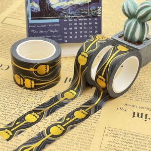 Veľkoobchodná farebná maskovacia páska so zlatou fóliou Washi Tape na zákazku