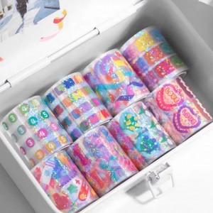 Custom Printed Washi Paper Iridescent Tape Dekorazzjoni Tejp DIY Tape
