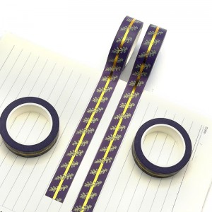 Custom percetakan washi Masking Paper tape pérak holo foil washi Tape pikeun hiasan