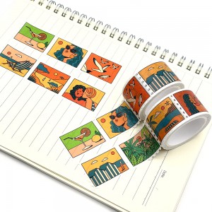 กำหนดเองด้วยการพิมพ์บรรจุภัณฑ์ Japan No Moq Custom Stamp Washi Tape
