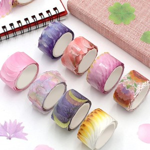 สติกเกอร์ดอกไม้พิมพ์แบบกำหนดเองตกแต่งกระดาษวาดภาพสีสันสดใส Hot Sale Washi Tape