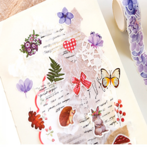 დეკორატიული მორგებული დაბეჭდილი ყვავილების სტიკერი ფერადი ფერწერის ქაღალდი ცხელი იყიდება Washi Tape