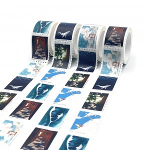 Set di nastri Washi in foglia d'oru Stamp Crafting Stickers Tape Washi stampatu persunalizata
