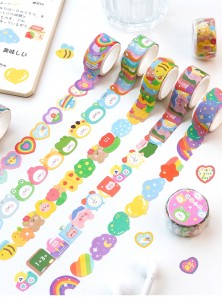 Kualitas luhur Adat Dicitak Foil Senang Birthday Jieun Sticker Roll Washi Tape