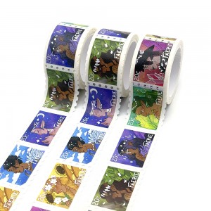 Kawaii DIY Washy Japanese Paper Tropical Custom Suaicheantas Adhesive Stamp Washi Tape