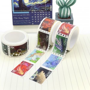Kawaii DIY Washy Japanese Paper Tropical Custom Suaicheantas Adhesive Stamp Washi Tape