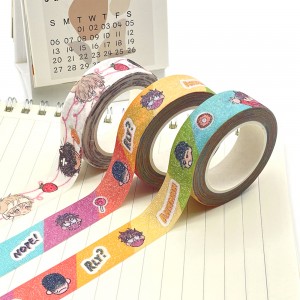 ʻO ka Masking Adhesive Washi Illustration Glitter Tapes Japanese Paper Tape