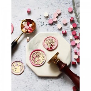 Tùy chỉnh sáng tạo Rose Brass Head Envelope Feather Wax Seal Stamp
