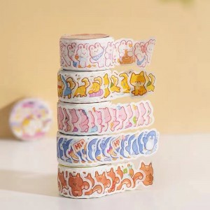 Round Dot Stikers Roll Washi Tape Ġappuniż DIY Scrapbooking Craft Tape