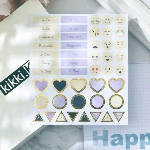 Еко-пријателски дизајнерски налепници Џамбо кругови Функционални слатки налепници за месечни календари