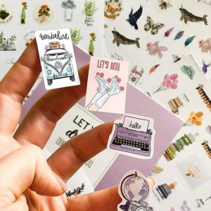 Kualitas luhur Eco Friendly Custom Printing outdoor Cute Anime Kids Cut Sticker Pikeun Scrapbooking