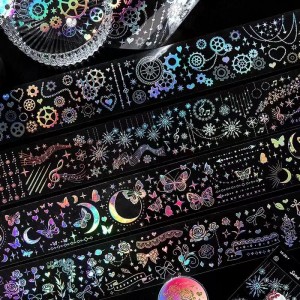 Cinta Washi superpuesta con destellos iridiscentes 3D