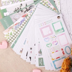 Kustom DIY Organizer Emas Foil Stamping Kiss Cut Sticker Sheet Buku Berbagai Macam Kalender
