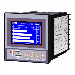 Uniwersalny cyfrowy cyfrowy rejestrator temperatury 16/24/32 wielokanałowy kolorowy bez papieru z USB/przekaźnikiem/RS485/Ethernet