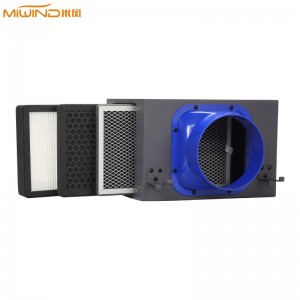 PM2.5 in-linea ductus Filtri Box cum Carbon & Hepa Filter