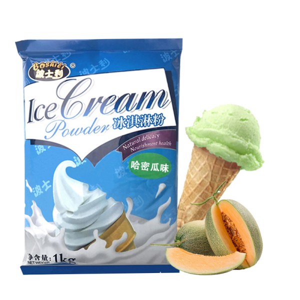Пъпеш Сладолед на прах 1 кг Торба Мек сладолед Суровина за сладолед на едро Разнообразие Вкус Представено изображение