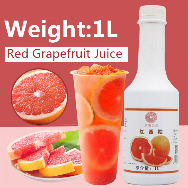 Mixue 1L Röd Grapefrukt Tjock fruktköttskoncentrat Smaksatta drycker för dryck Grönsaksjuice Mjölk Te för bubbelte