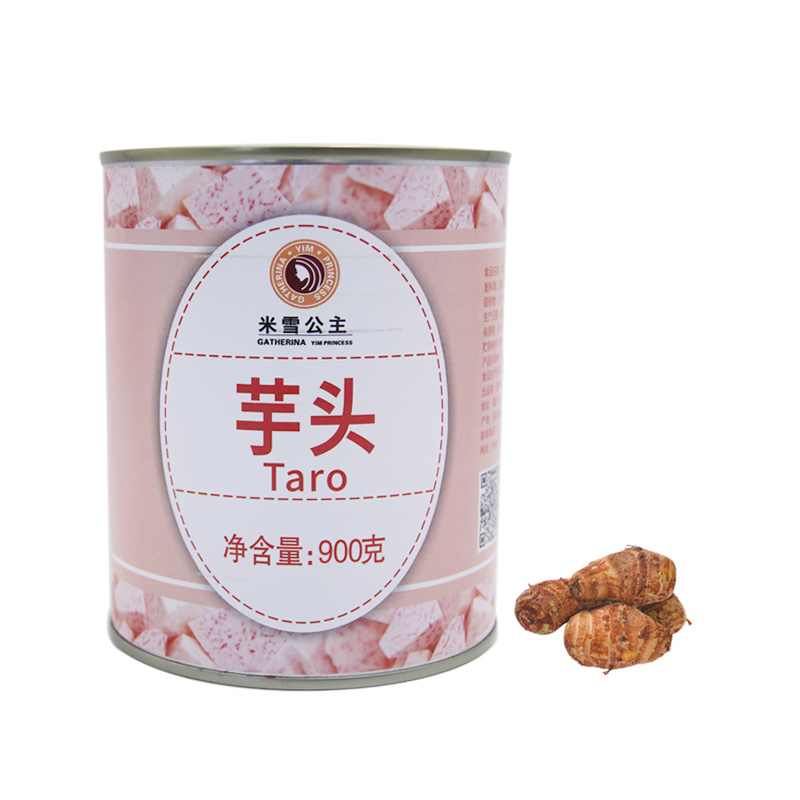Mixue Makanan Kaleng Taro 900g Hot Selling Grosir Pangan Héjo Superior Instan pikeun dessert bubble tea
