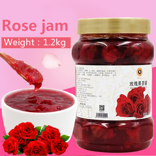 Rose Jam Natural Sauce 1.2kg nri nri na-enye ihe ọṅụṅụ na-esi ísì ụtọ na-etinye ihe ọṅụṅụ.