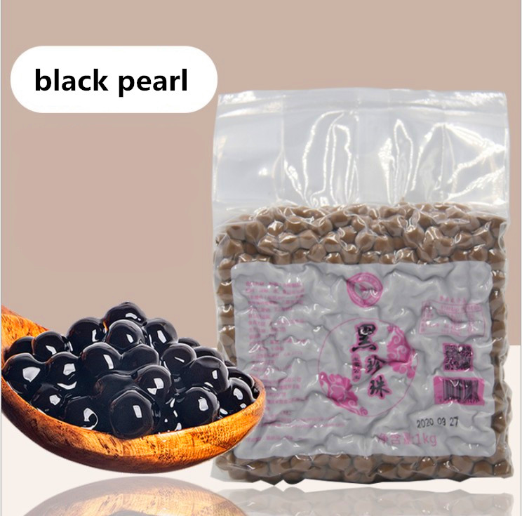 Maisījumu vairumtirdzniecība Black Tapioca Pearls Ball 1kg OEM Izejviela burbuļtējai bezalkoholiskajam dzērienam
