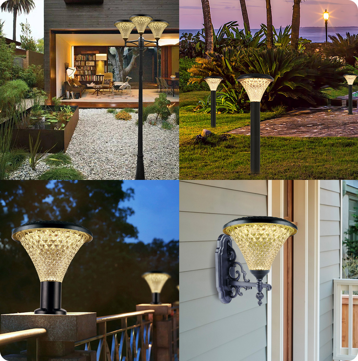 The New-developed Aluminium all in one Solar courtyard Lights