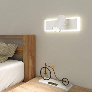 Unutarnja moderna LED sklopka zidna svjetiljka hotelska kuća noćni zidni svijećnjak spavaća soba dnevna soba za čitanje USB i tip-c zidna svjetiljka