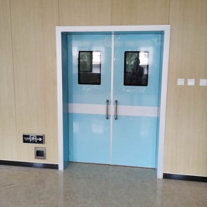 דלת נדנדה ידנית ליישום בית חולים כפולה פתוחה דלתות נדנדה ידניות באיכות גבוהה עם לוחית סגסוגת אלומיניום למשך 10 שנות אחריות.