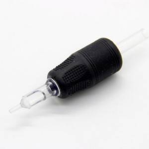 Transparent Disposable Tattoo Grips 25MM With Silica Gel Black Tattoo Grips