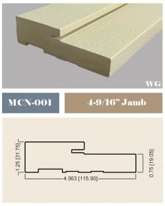 Kína Moonlit Woodgrain PVC WPC hurðarrammar fyrir...