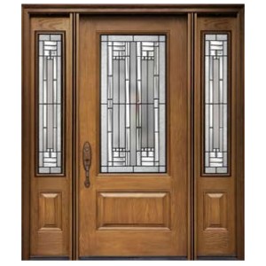 Moonlitdoors US standarta ārējās iekarināmās stikla šķiedras durvis ar sānu konstrukciju villai