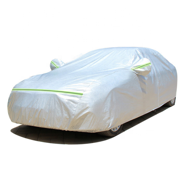 Polyester taff 190T coated silver black universal car cover (1)