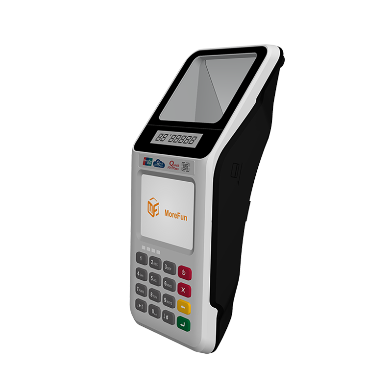 Terminal de pago NFC con ventana de escaneo QR