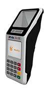 Terminal de pago NFC con ventana de escaneo QR