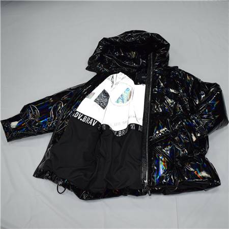 2021 taglagas at taglamig na pambabaeng short fashion na usong makintab na down jacket, cotton jacket 008