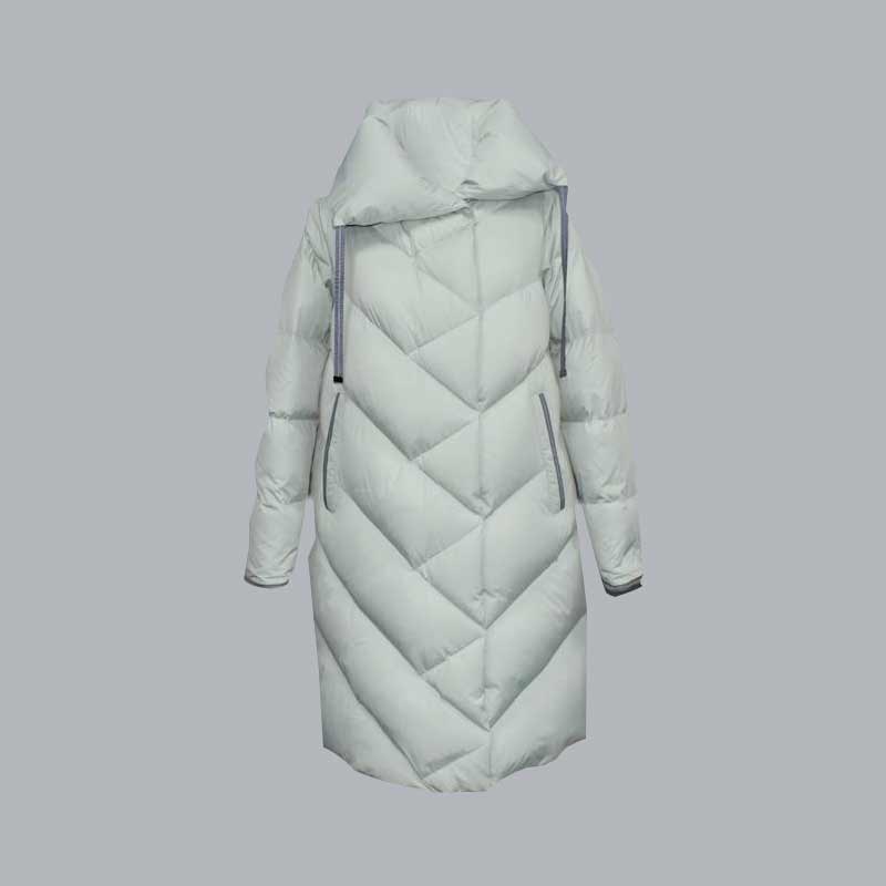 Јесен и зима нова женска топла доња јакна са дијагоналним прошивеним ревером без капе, памучна јакна 030