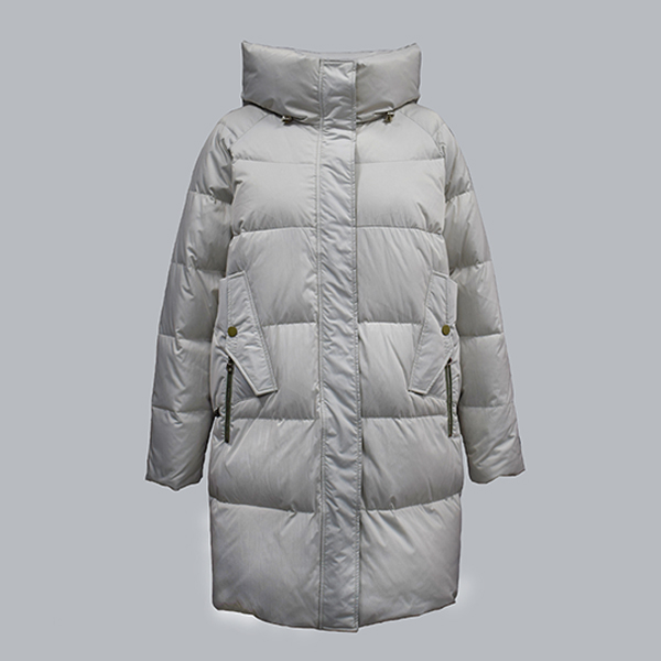 Título: chaqueta de plumón con capucha clásica de xeonllo medio e longo de muller, chaqueta de algodón by015