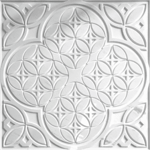 Tembok ukiran 3D pola gaya eksotis Sivec putih