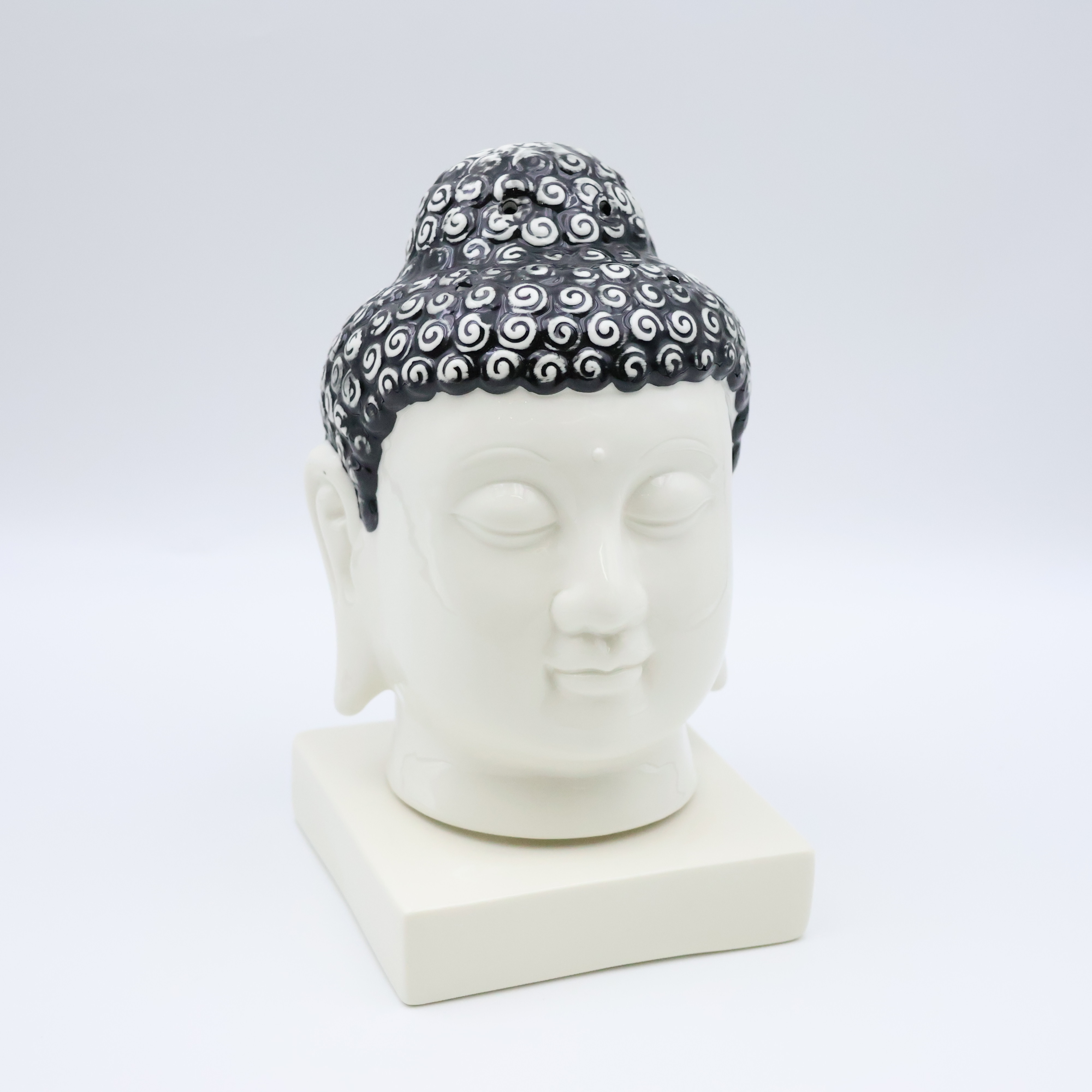 Burner taċ-ċeramika tal-Buddha Head Incense