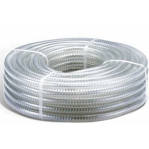 Högkvalitativ pvc spiral ståltråd förstärkt slang, genomskinlig pvc stål fjäder slang