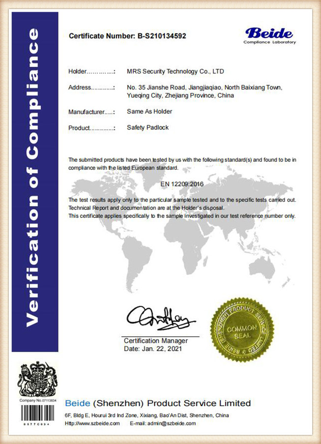 CE Test Certificate 