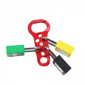 China safety lockout manufacturer Steel&Nylon Material Lockout Hasp For 6 Padlocks